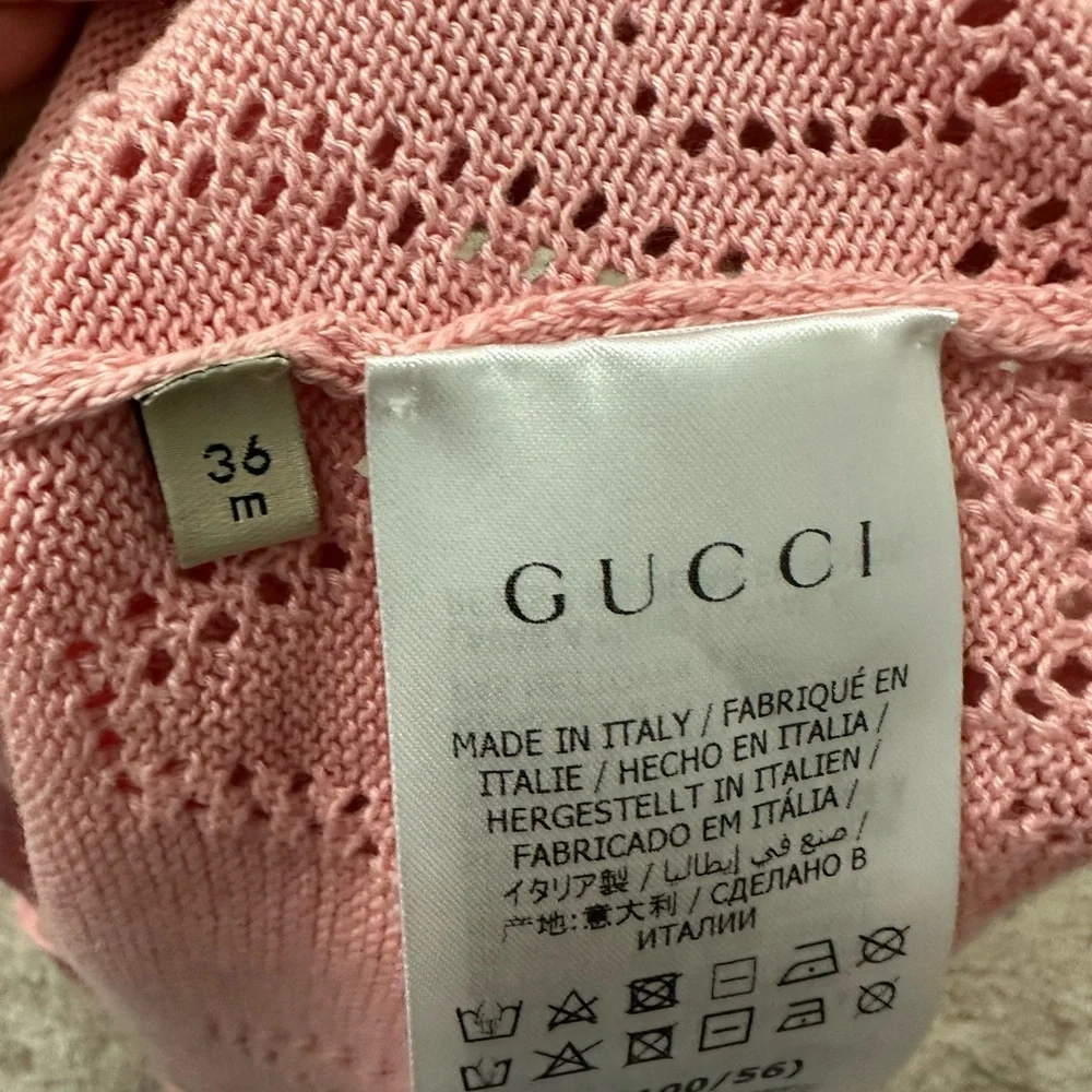 Gucci Pink Crochet Sweater Dress Size 3 Years RARE - Picture 3 of 4